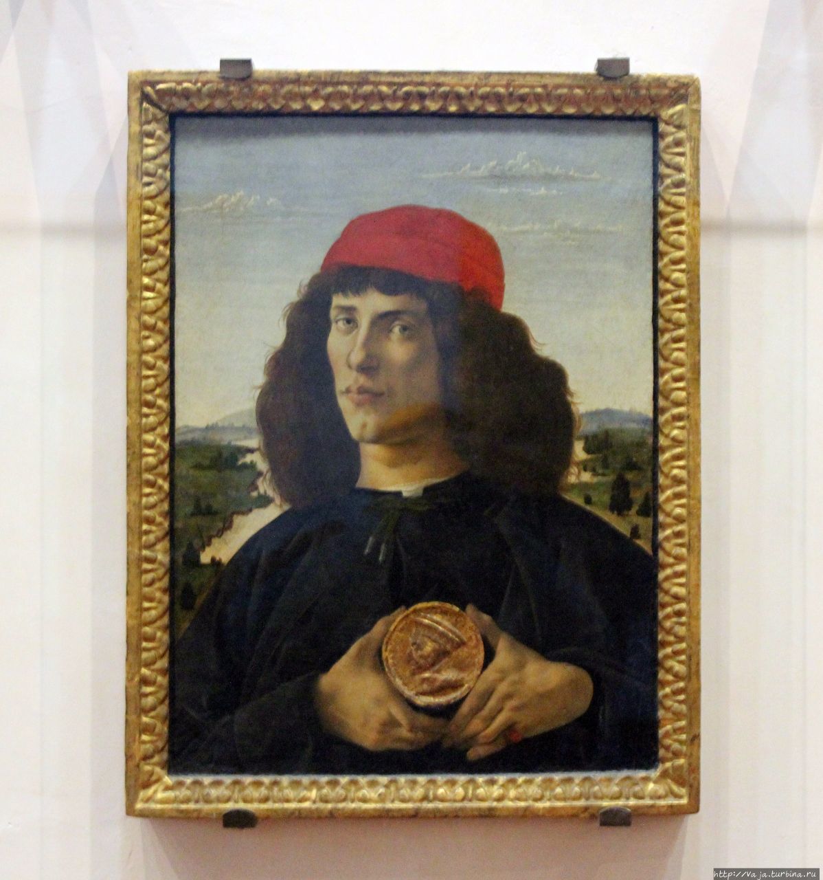 Сандро Боттичелли. Портрет неизвестного мужчины с медалью Козимо Медичи старшего Флоренция, Италия