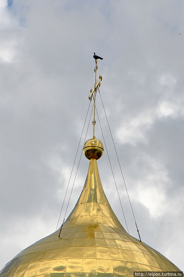 … В Великую Отечественную войну во время артобстрела главный купольный крест с голубем был сбит, и его увезли испанские солдаты к себе на родину. Новгородцы установили новый крест с новым голубем. А в 2004 году крест вернулся в Россию, и сейчас хранится внутри Софийского собора. … В Великую Отечественную войну во время артобстрела главный купольный крест с голубем был сбит, и его увезли испанские солдаты к себе на родину. Новгородцы установили новый крест с новым голубем. А в 2004 году крест вернулся в Россию, и сейчас хранится внутри Софийского собора.