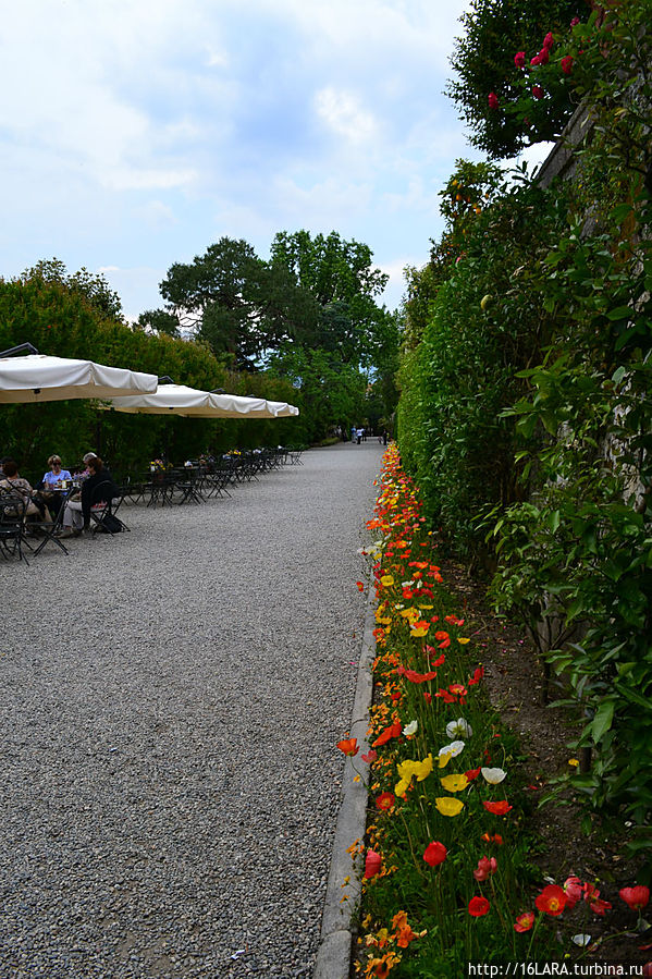 На территории парка есть небольшое кафе. Остров Белла, Италия