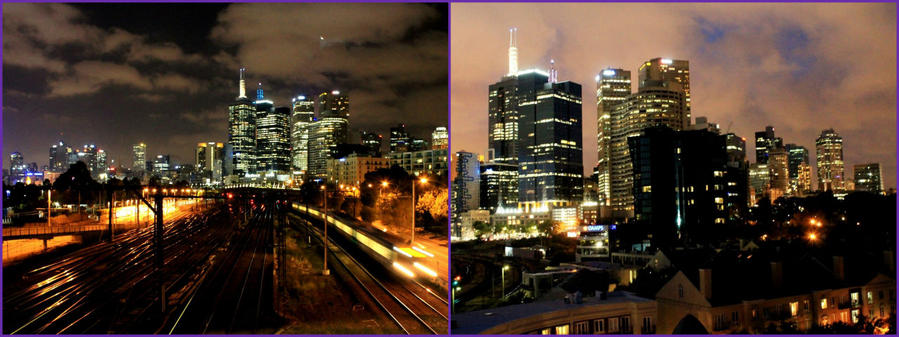 вечерние виды отеля и из его окна Мельбурн, Австралия