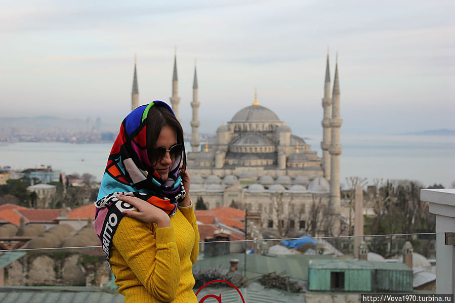 Вид на Голубую мечеть Стамбул, Турция