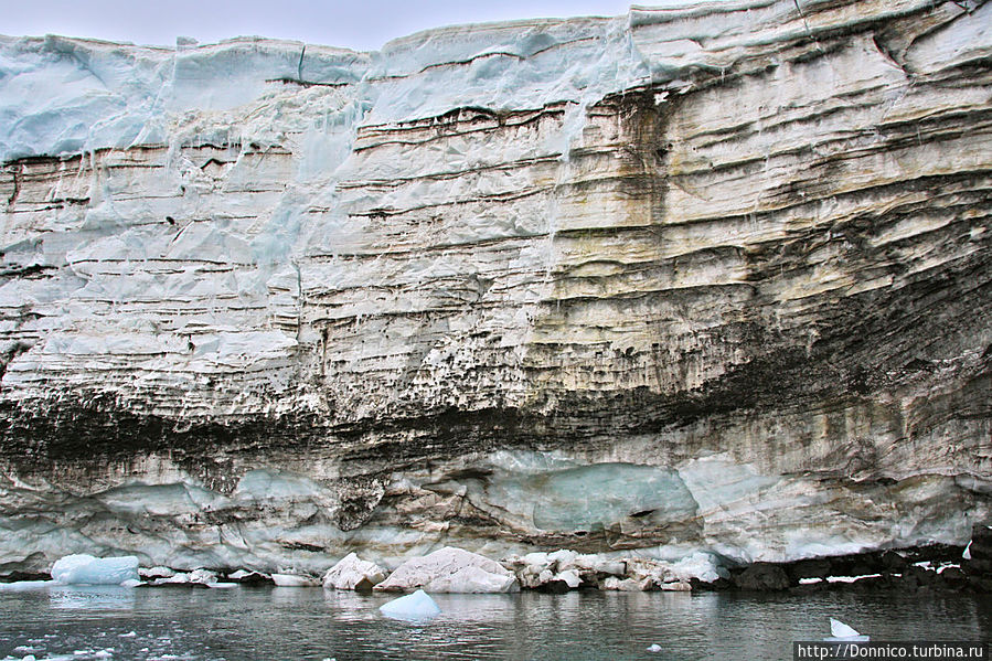 Слоеные разноцветные снежные пироги Земля Франца-Иосифа архипелаг, Россия
