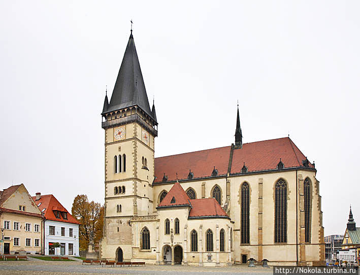 Ратушная площадь. Церковь Св. Эгидия Бардейов, Словакия