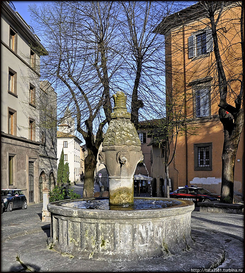 Старинный фонтан Витербо, Италия