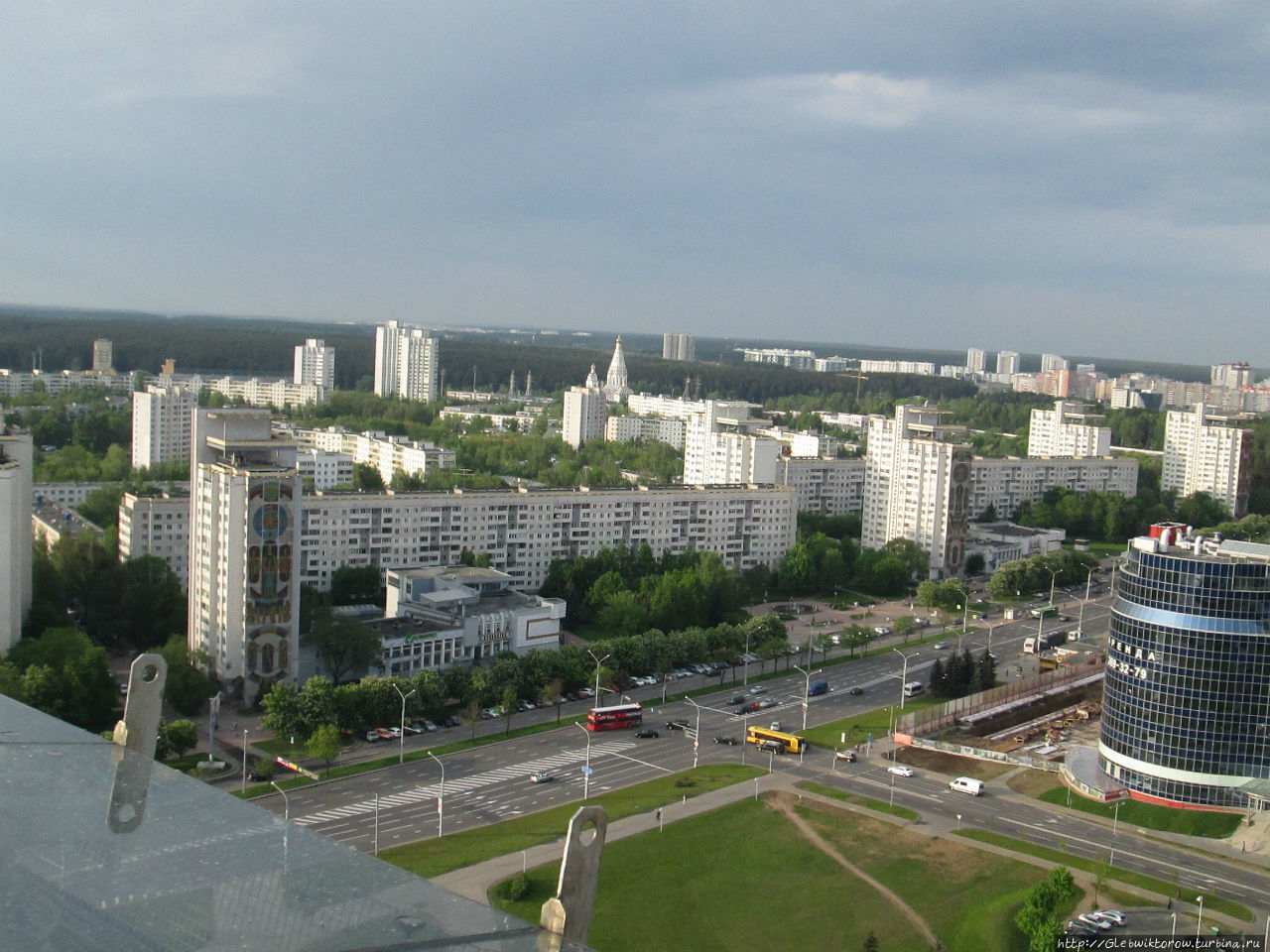 Панорама города со смотровой площадки Минск, Беларусь