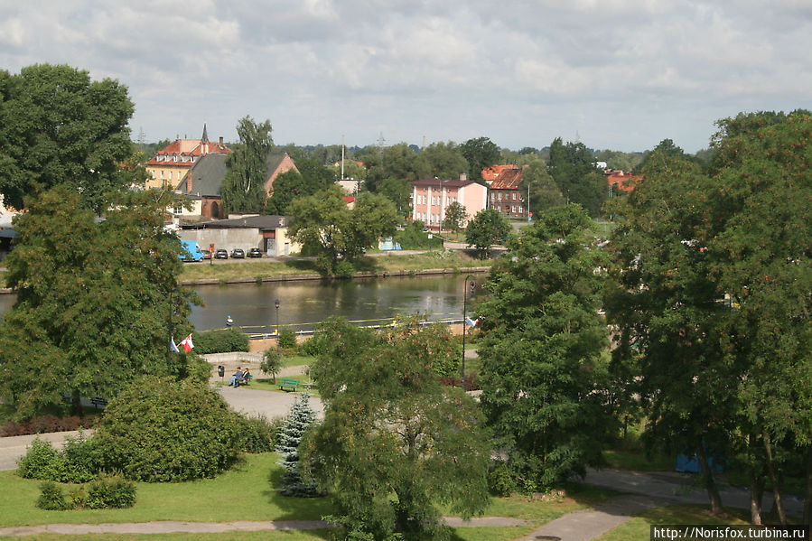 Вид из окна на реку Эльблонг Эльблонг, Польша