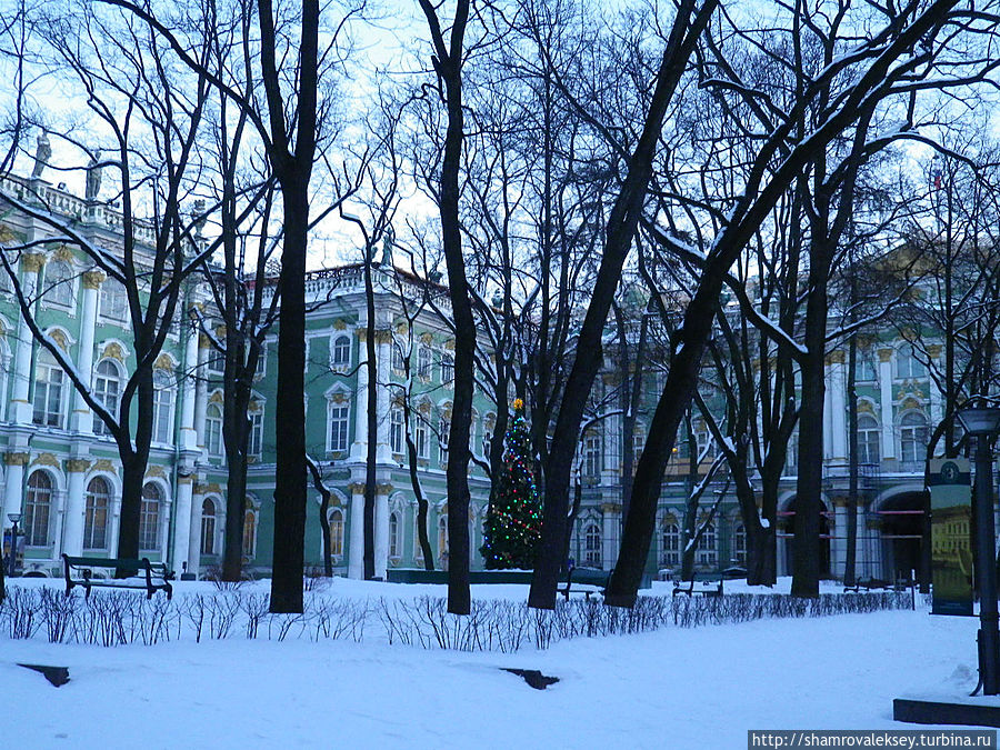 Дворцовая площадь. Морозный декабрь. Санкт-Петербург, Россия