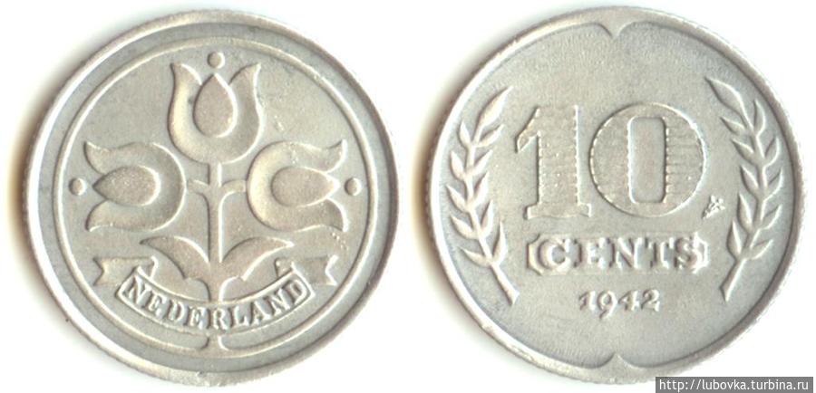 Тюльпаны  на монетах Нидерландов. Кёкенхоф, Нидерланды