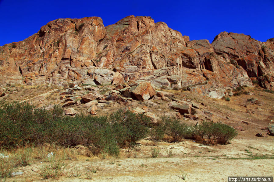 Писаные скалы на реке Или II век до н.э. Алматинская область Капчагай, Казахстан