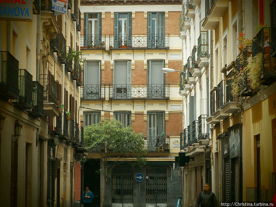Очень интересная уютная архитектура города. Я просто обожаю такие улочки, особенно в больших городах, где узкие домашние переулки контрастируют вперемешку с широкими аалеями и авеню. Мадрид, Испания