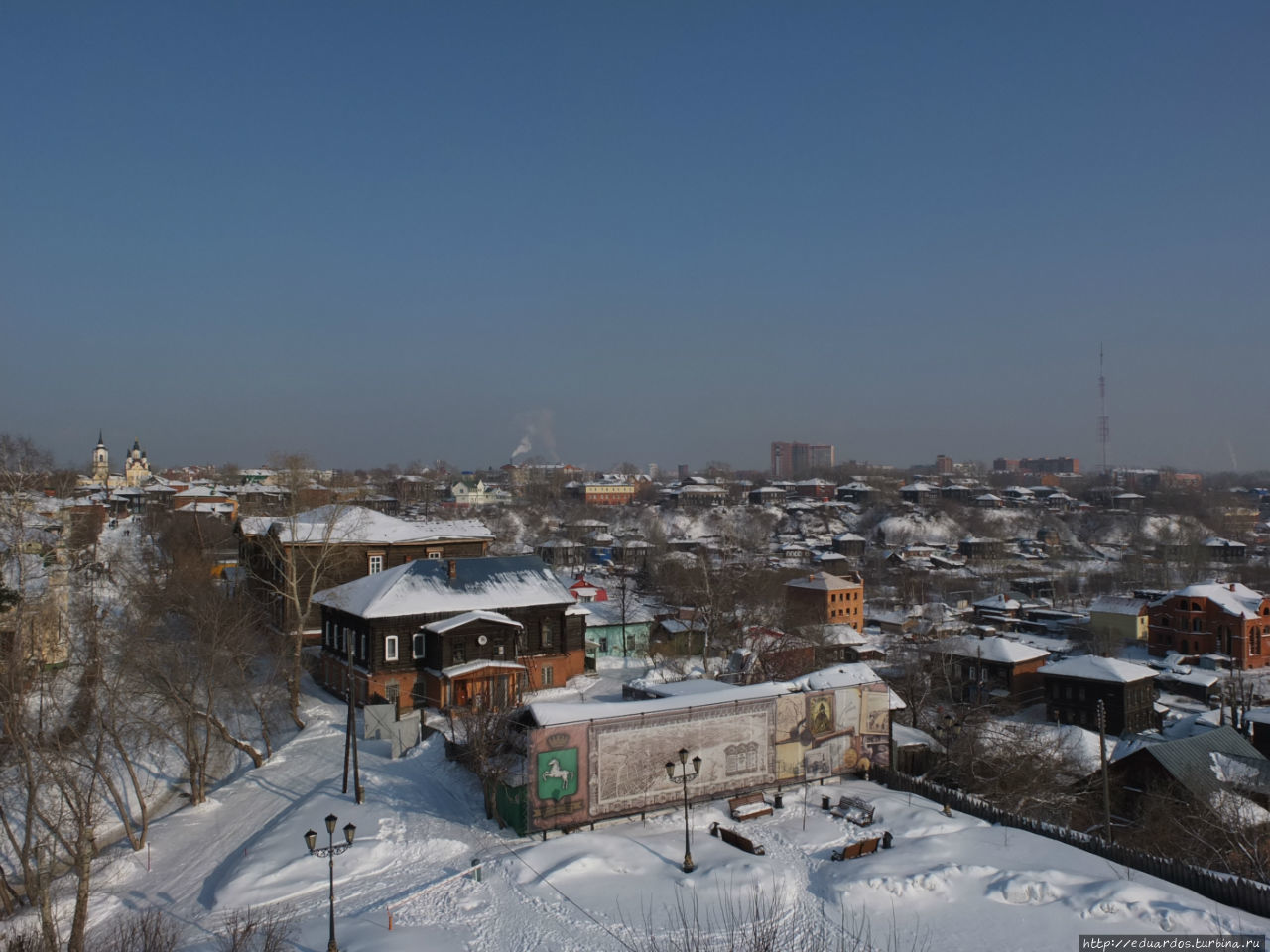 Вид на город с пожарной каланчи Томск, Россия