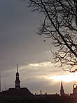 Вид на вечерний Копенгаген из Розенборга.