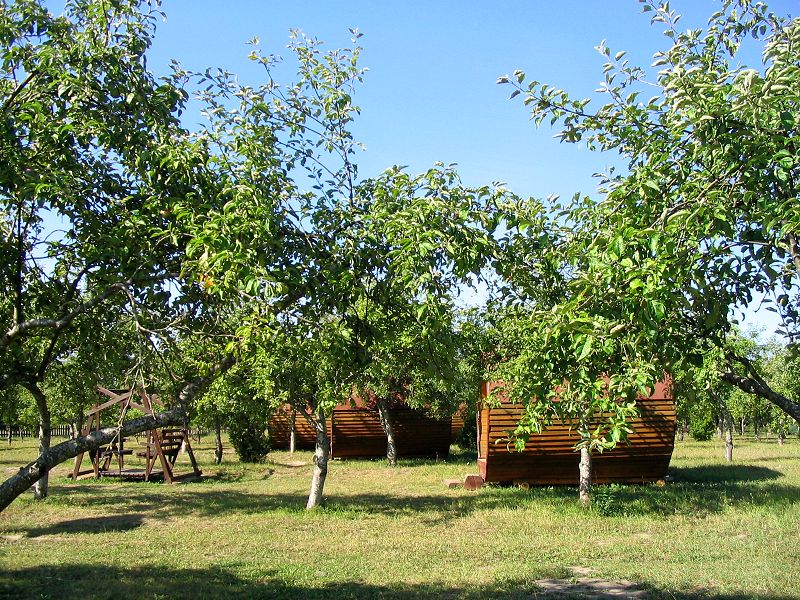 Бочки в саду Кассари, остров Хийумаа, Эстония