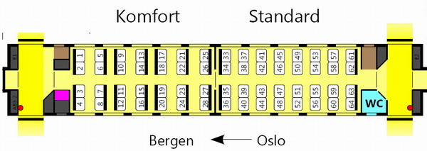 Первый вагон экспресса Берген, Норвегия