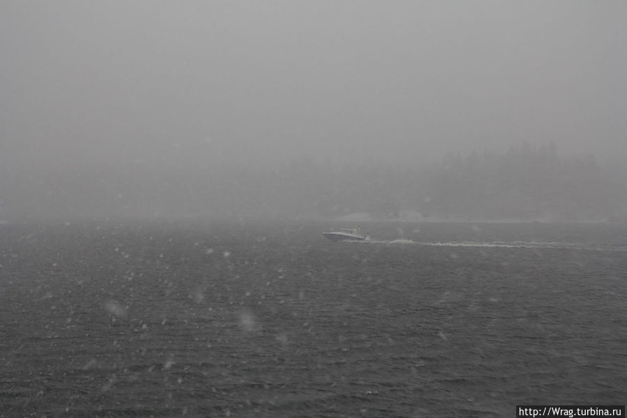 Погода тем временем бушевала. Но это не мешало отчаянным шведам кататься на катере. Погода тем временем бушевала. Но это не мешало отчаянным шведам кататься на катере.