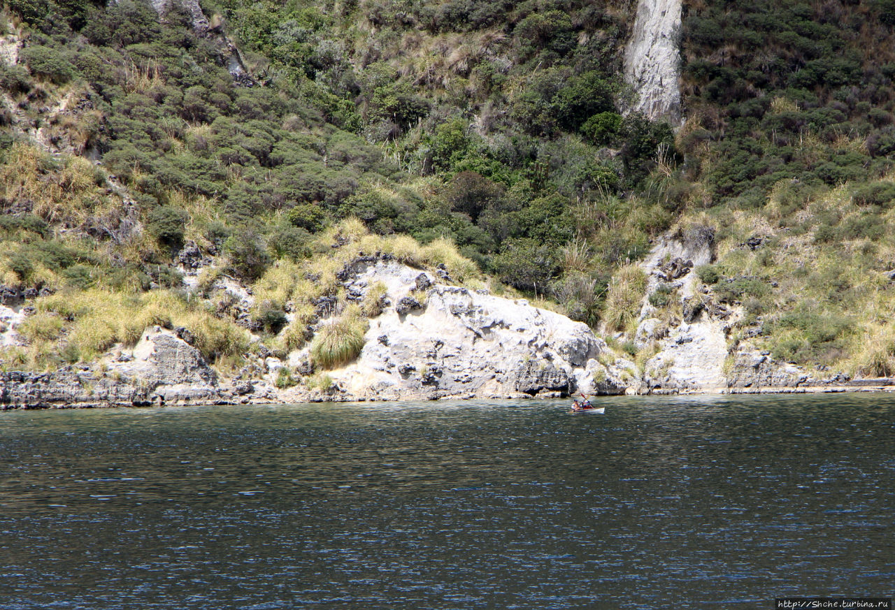 Девки в озере купались, мы на лодочке катались Килотоа кратерное озеро, Эквадор