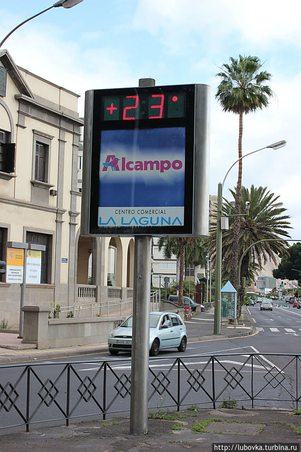 Температура воздуха в Санта Крус 03.02.2013 в 11.19 Сан-Андрес, остров Тенерифе, Испания