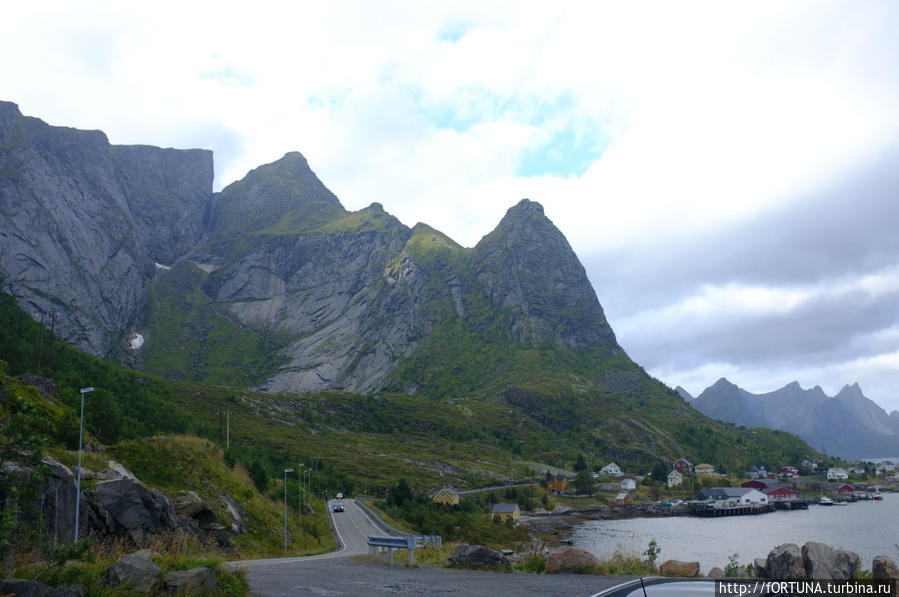 Поселок  с рекламных открыток Лофотен Рейне, Лофотенские острова, Норвегия