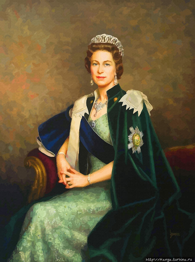 Портрет молодой Королевы Елизаветы. Фото из интернета Стерлинг, Великобритания