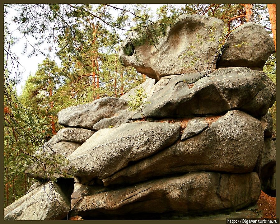 Все окрестности вокруг горы усеяны камнями, причудливо сложившимися в неведомых существ Исеть, Россия