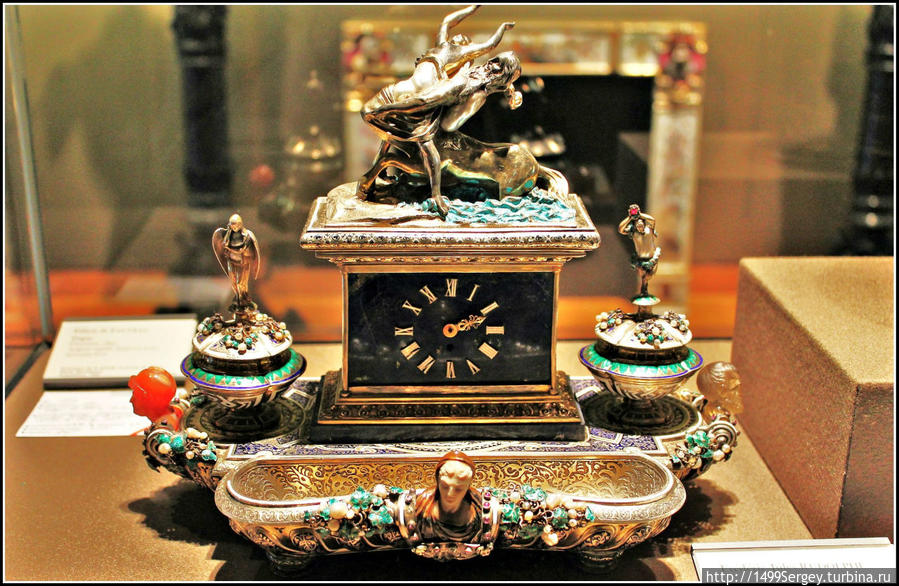 Чернильница Часы, серебро, золото, эмаль, бисер, камеи. 1844 г. Париж, Франция