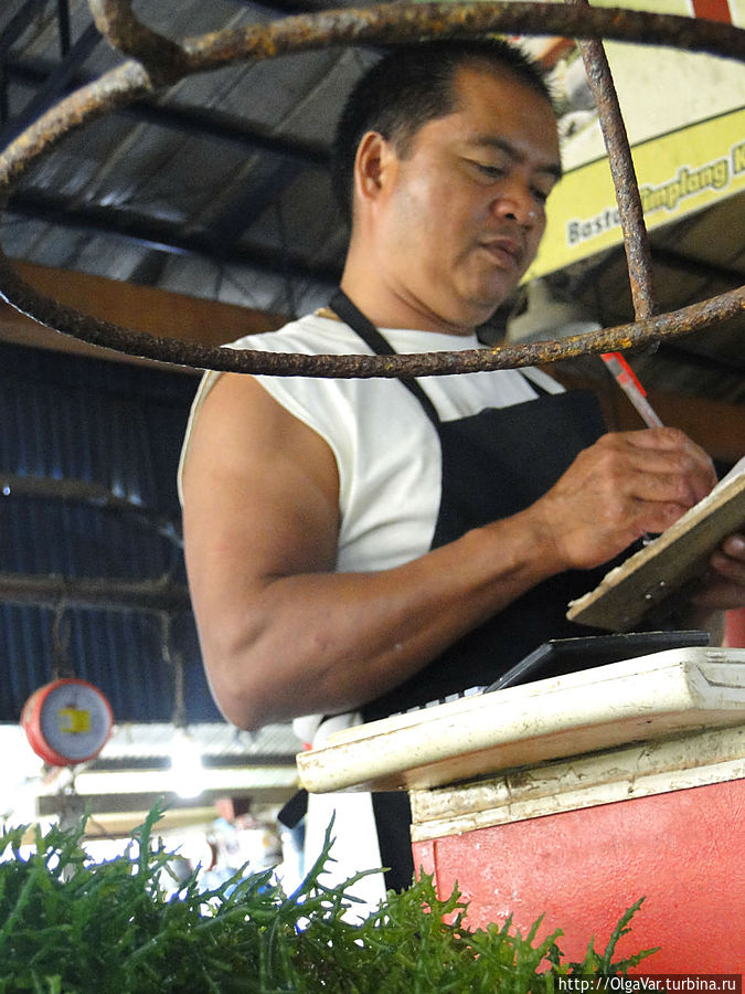 Видимо, записывает, чего и сколько продал... Видимо, записывает, чего и сколько продал...