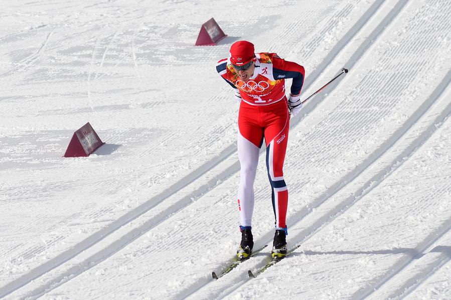 На трассе командного спринта норвежец Ола Виген Хаттестад Красная Поляна, Россия