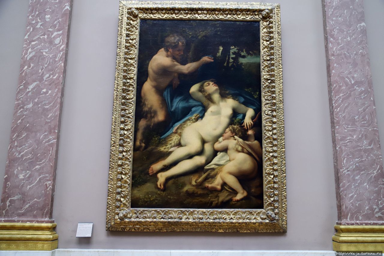 Кореджо. Спящие Венера с Сатиром и купидоном Париж, Франция