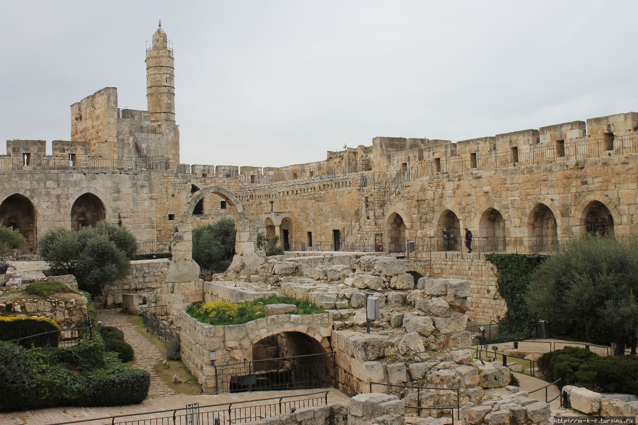 Башня Давида днем и ночью Иерусалим, Израиль