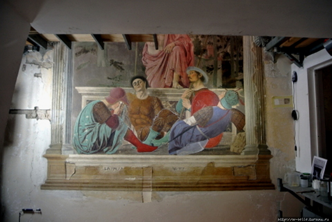 Реставрация фрески Воскрешение Христа Пьеро делла Франческа. Сансеполькро, Италия