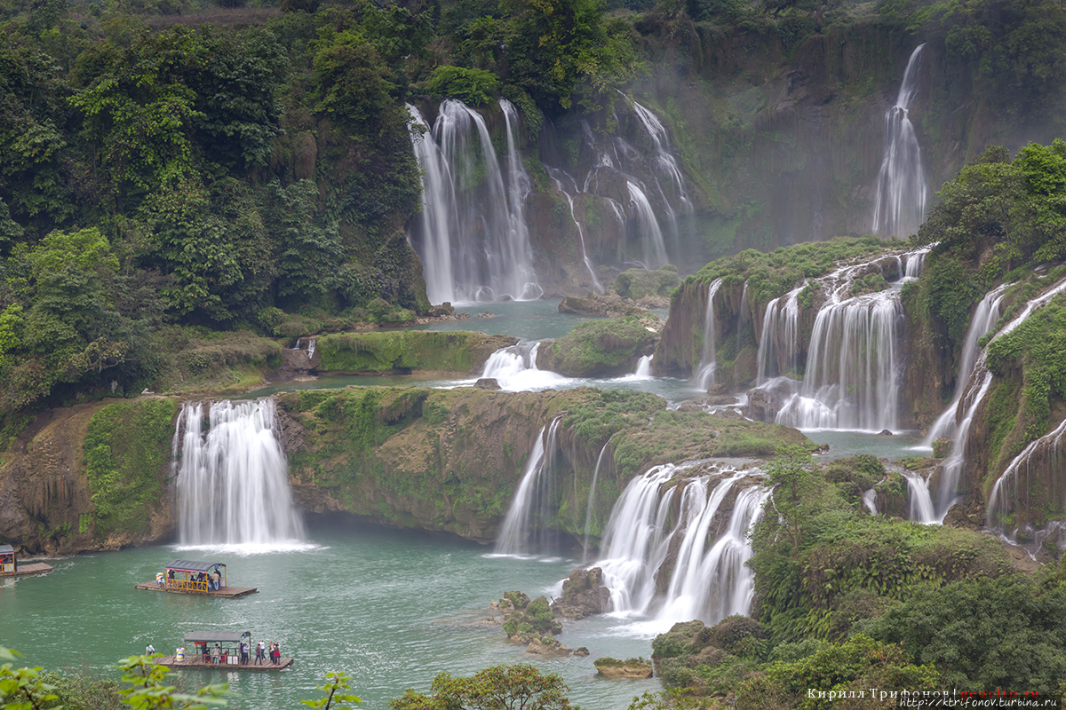 Самый большой водопад Азии, видео, фото Гуанси-Чжуанский автономный район, Китай