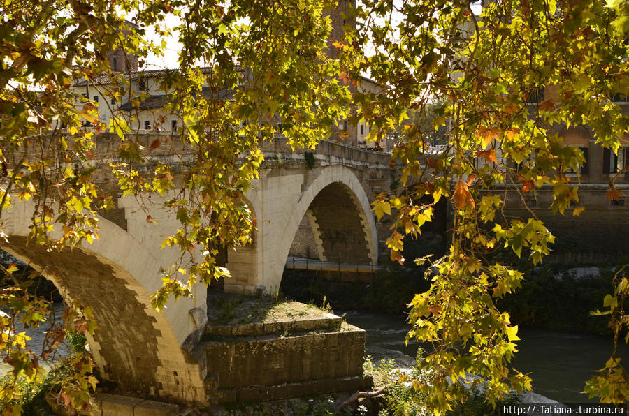 Мост Фабричо — I век до н. э. 
Историк Дион Кассий рассказывает, что мост был построен в 62 году до н. э. куратором дорог Луцием Фабрицием взамен старого деревянного уничтоженного пожаром моста. Он соединяет Тиберину с левым берегом Тибра. 
В Средние века мост также назывался pons Iudaeorum, так как находится рядом с гетто. Рим, Италия