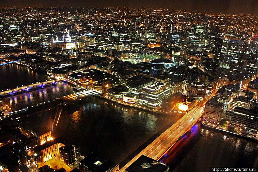 Ночной Лондон со смотровой небоскреба 