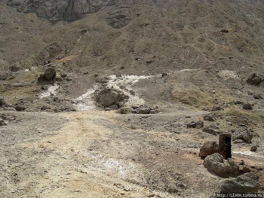 В правом нижнем углу на фото — скважина с пресной водой. Хулбук, Таджикистан