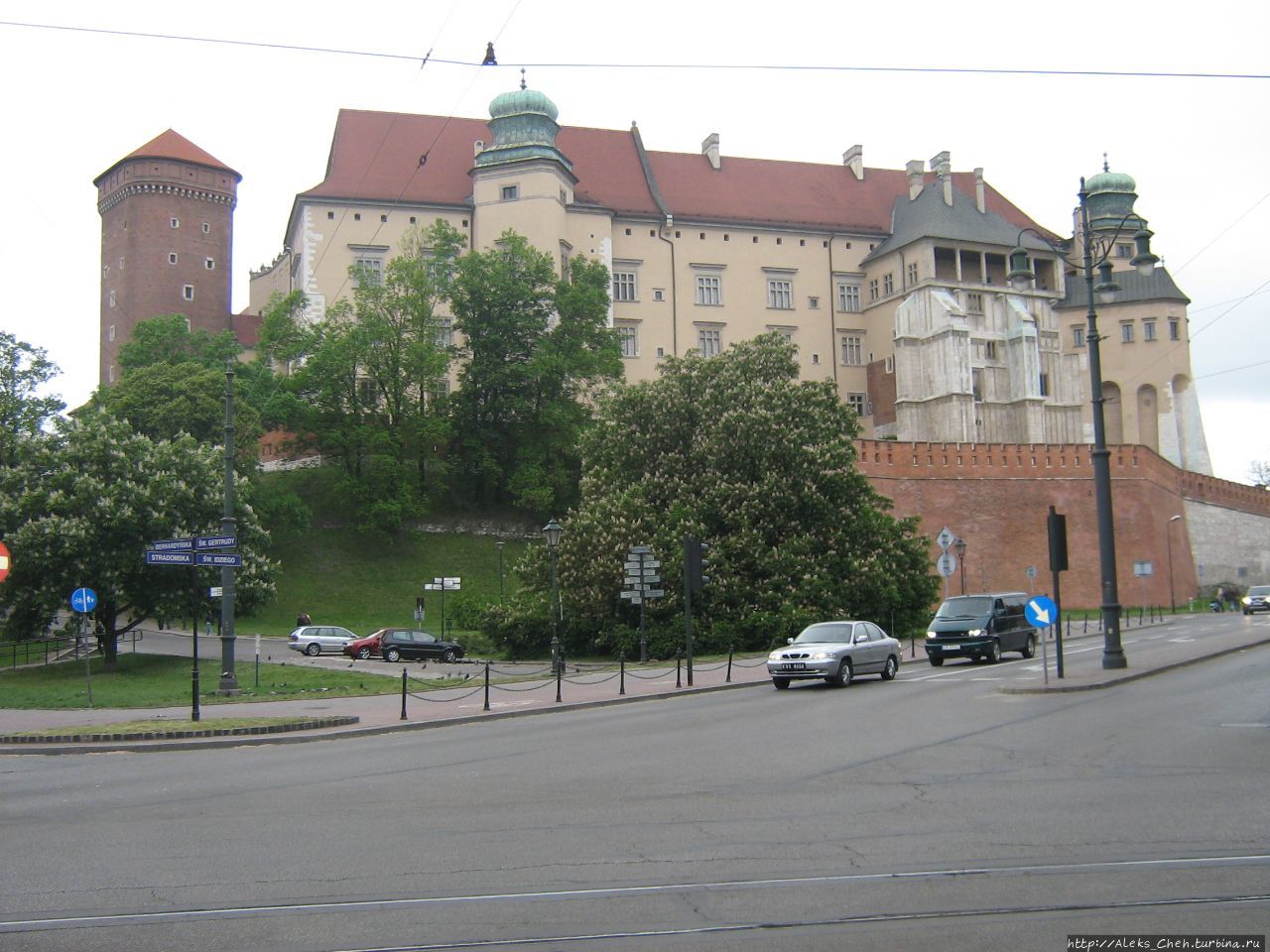 Вид на Замок с города Краков, Польша