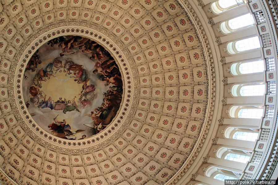 Прославление Вашингтона. Фреска под куполом Капитолия. Вашингтон, CША