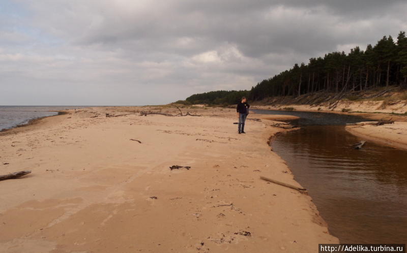 Другая сторона Рижского залива и Утёс Вецземью Салацгрива, Латвия