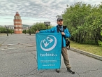 Алматинский путешественник Андрей Алмазов (Гундарев) в городе Мурманск, июнь 2019 года.