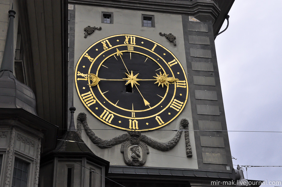 В прежние времена эти часы были эталоном времени в Берне, все жители города сверяли свои часы по ним. Берн, Швейцария