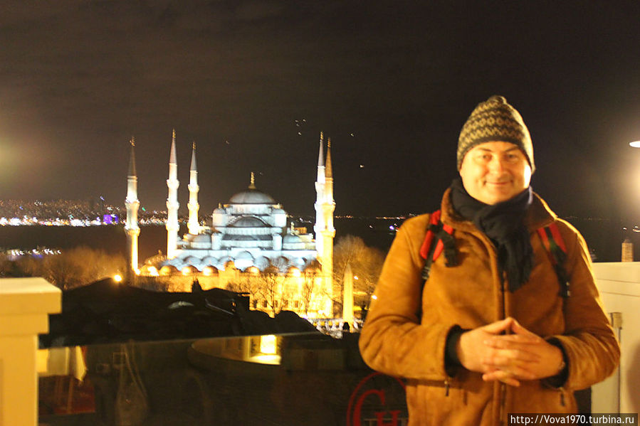 Вид на Голубую мечеть. Вечер. Стамбул, Турция