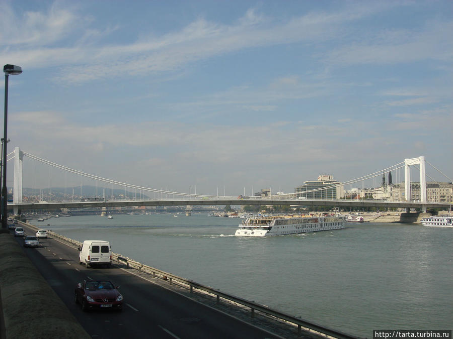 Вид на мост Эржебет Будапешт, Венгрия