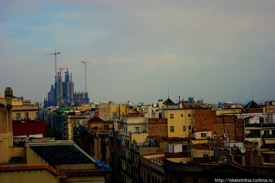 Вид с крыши Пердреры Барселона, Испания