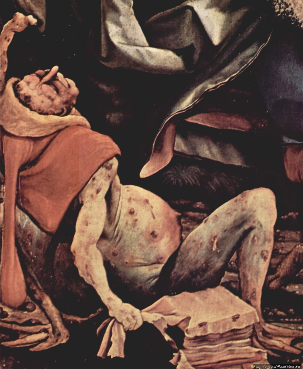 Картина Маттиаса Грюнвальда, с изображением пациента, страдающего тяжёлым эрготизмом. Начало XVI века. (из Интернета) Кёльн, Германия