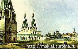 Алексеевский монастырь. Картина Карла Рабуса, 1838. Москва, Россия