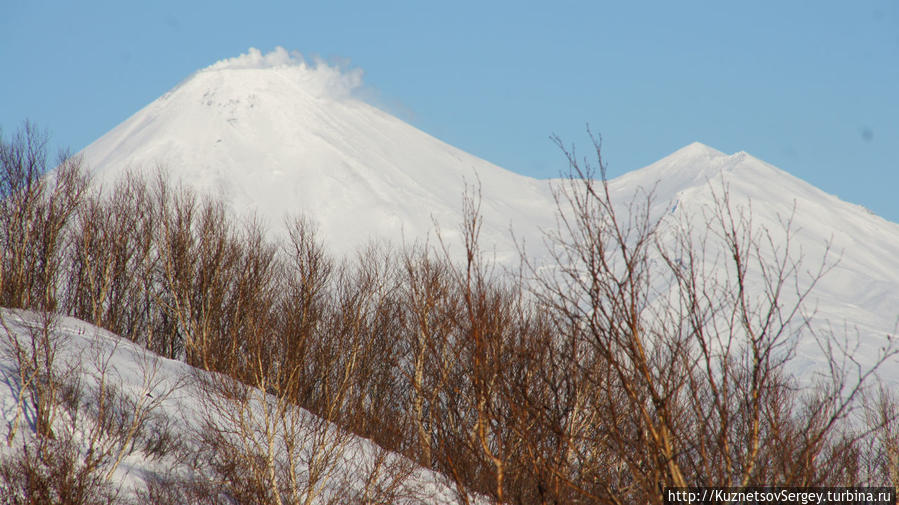 Авачинский вулкан с Мишенной сопки Петропавловск-Камчатский, Россия