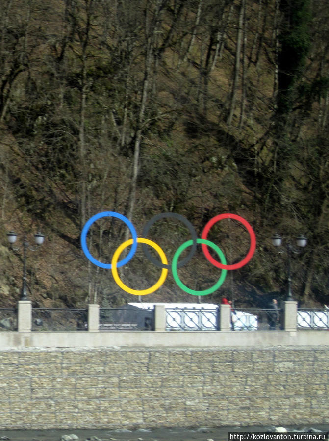 Олимпийские кольца Красной поляны. Адлер, Россия