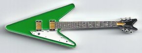 Green Gibson reverse V — J Mascis of Dinosaur Jr