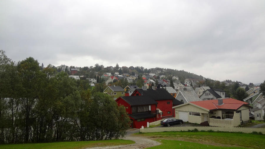 Холодный Тромсё в сентябре Тромсё, Норвегия