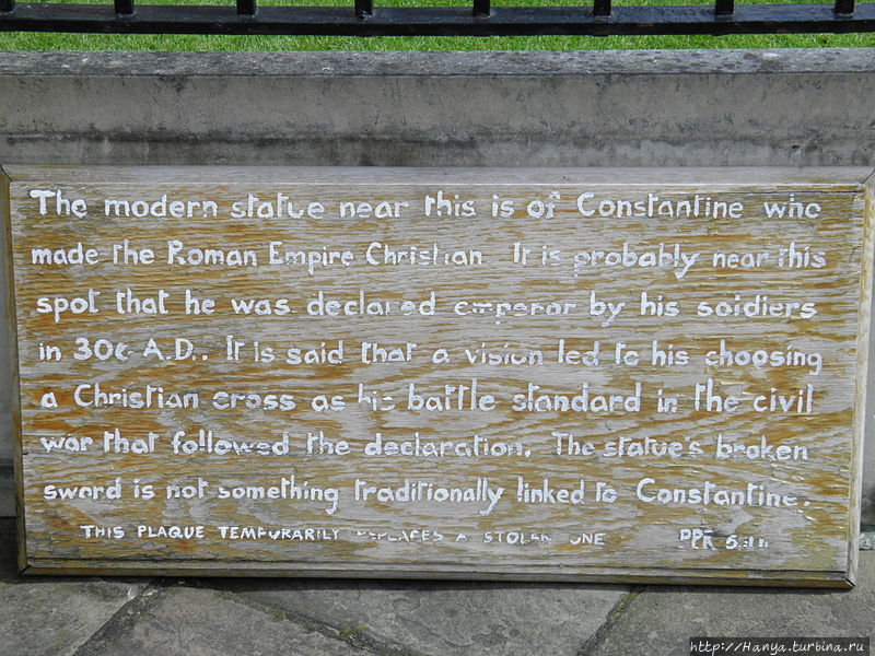 Памятник Константину Великому в Йорке. Фото из интернета Йорк, Великобритания