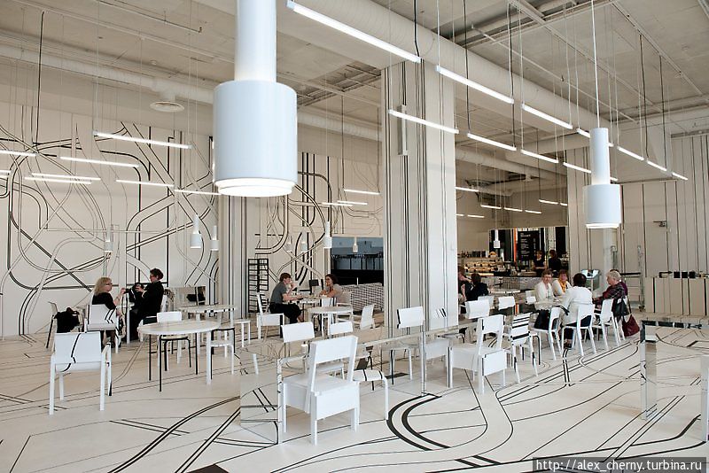 дизайнерское кафе в центре Logomo Турку, Финляндия